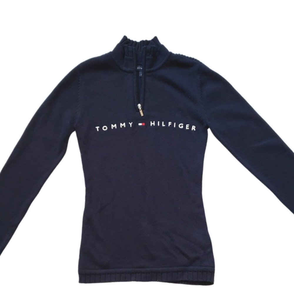 (NWOT) Vintage Tommy Hilfiger Quarter-Zip Long Sleeve Sweater Pullover N…